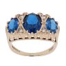 9ct Yellow Gold Cubic Zirconia and Sapphire Fancy Ring
