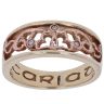 9ct Yellow and Rose Gold 0.05ct Diamond Cariad Clogau Ring