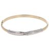 9ct Yellow and White Gold Cubic Zirconia Bangle