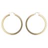 14ct Yellow Gold Greek Key Hoop Earrings
