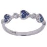 18ct White Gold 0.05ct Brilliant Cut Diamond and Sapphire Heart Ring
