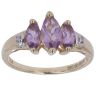 9ct Yellow Gold 0.02ct Diamond and Amethyst Three Stone Ring