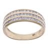 9ct Yellow Gold Cubic Zirconia Three Row Half Eternity Ring