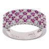 18ct White Gold 0.68ct Brilliant Cut Diamond and Pink Sapphire Cluster Ring