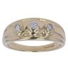 9ct Yellow Gold 0.15ct Diamond Trilogy Signet Ring
