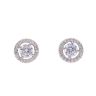 Sterling Silver Cubic Zirconia Halo Stud Earrings by Icesia