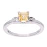 9ct White Gold Created Citrine And Diamond Stone Set Ring