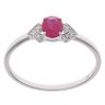 9ct White Gold 0.04ct Diamond and Ruby Ring