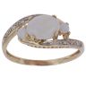 9ct Yellow Gold 0.05ct Brilliant Cut Diamond and Opal Three Stone Ring