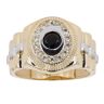 14ct Yellow Gold Cubic Zirconia Black Ring