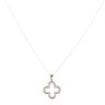 9ct Yellow and White Gold Open Work Petal Pendant and Chain 18"