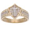 14ct Yellow & White Gold Cubic Zirconia Signet Ring