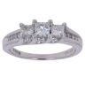 14ct White Gold 0.80ct Princess Cut Diamond Trilogy Ring