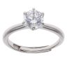 Silver Cubic Zirconia Single Stone Adjustable Ring By Icesia