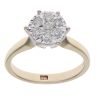 9ct Yellow Gold 0.25ct Brilliant Cut Diamond Cluster Ring