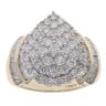 9ct Yellow Gold 1.75ct Brilliant And Baguette Cut Diamond Cluster Ring