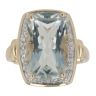 9ct Yellow Gold 0.10ct Diamond And Prasiolite Cluster Ring