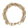 9ct Yellow Gold Patterned Stars and Bars Bracelet 9"