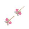 14ct Yellow Gold Child's Cubic Zirconia & Pink Enamel Butterfly Earrings