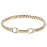 9ct Yellow and White Gold Twist Pattern Hinged Bangle