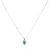 9ct Yellow Gold 0.15ct Diamond and Emerald Cluster Pendant and Chain 18"