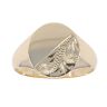 9ct Yellow Gold Half Patterned Signet Ring