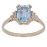 9ct Yellow Gold Created Created Topaz and Cubic Zirconia Ring