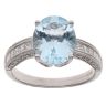 9ct White Gold 0.50ct Princess Cut Diamond and Aquamarine Ring