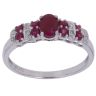 9ct White Gold 0.05ct Diamond and Ruby Ring