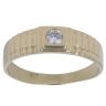 9ct Yellow Gold Cubic Zirconia Watch Strap Signet Ring