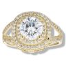9ct Yellow Gold Cubic Zirconia Halo Ring