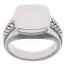 Silver Square Signet Ring by Icesia