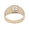 14ct Yellow Gold Cubic Zirconia Patterned Signet Ring