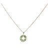 9ct Yellow Gold Peridot And Pearl Cluster Pendant And Chain 16"