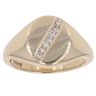 9ct Yellow Gold 0.15ct Diamonds Oval Signet Ring