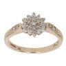 9ct Yellow Gold 0.20ct Brilliant Cut Diamond Cluster Ring