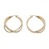 14ct Yellow Gold Duo Wave Hoop Earrings