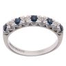 18ct White Gold 0.08ct Brilliant Cut Diamond and Sapphire Ring