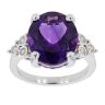 9ct White Gold 0.15cts Diamond And Amethyst Ring