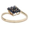 9ct Yellow Gold Sapphire Twist Cluster Ring