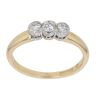 18ct Yellow Gold 0.25ct Brilliant Cut Diamond Trilogy Ring