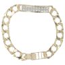 9ct Yellow Gold Patterned Cubic Zirconia Curb Bracelet 7"