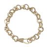 9ct Yellow Gold Heart Patterned Belcher Bracelet 7"