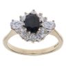 9ct Yellow Gold Cubic Zirconia and Sapphire Cluster Ring