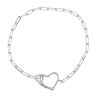 Silver Paperclip Heart Clasp Bracelet 7.5" By Icesia