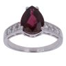 9ct White Gold Garnet and Cubic Zirconia Ring