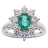 18ct White Gold 1.32ct Brilliant Cut Diamond and Emerald Cluster Ring