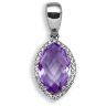 18ct White Gold Diamond-0.10ct Amethyst-1.65ct Pendant