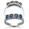 9ct White Gold Diamond 0.12ct & Sapphire Ring