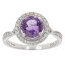 9ct White Gold 0.20ct Diamond and Amethyst Cluster Ring